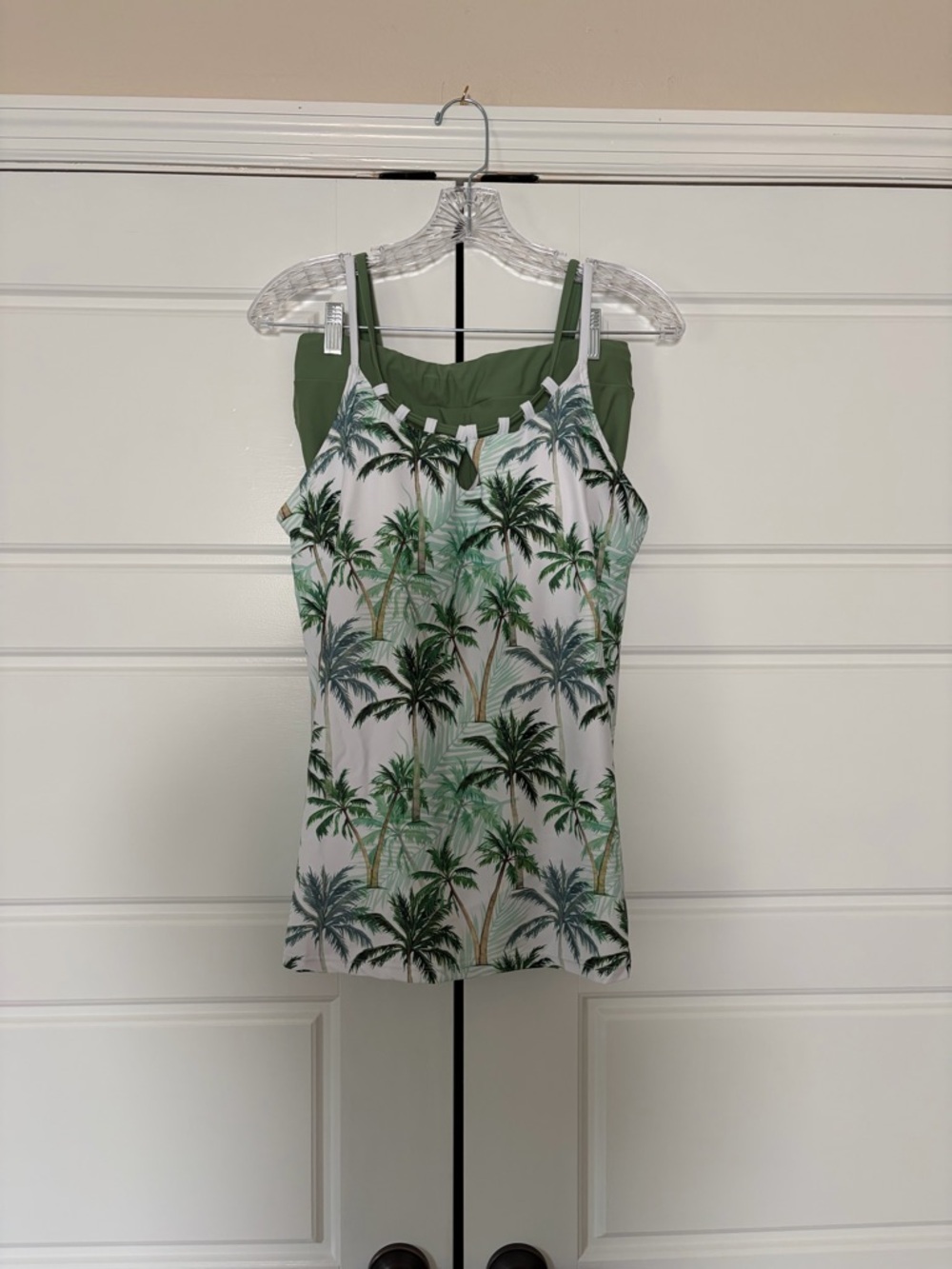 Women’s Swim Wear Palm Print Tank Top With Boy Shorts
